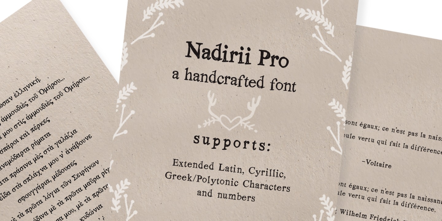 Beispiel einer Nadirii Pro Regular-Schriftart